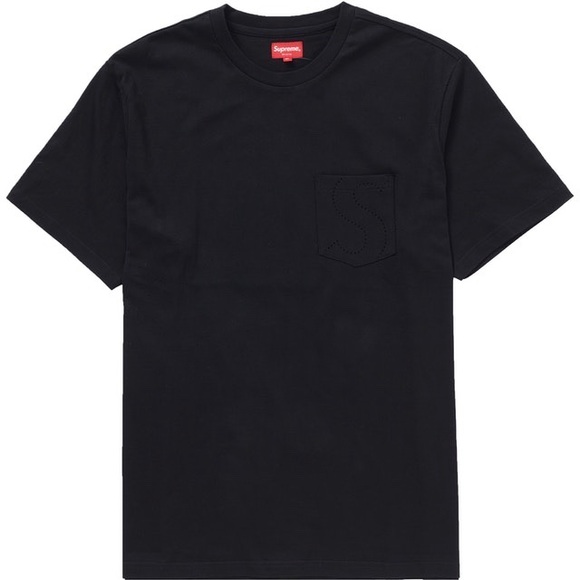 NIB SUPREME SS21 Laser Cut S Logo Pocket Tee Sz M - Picture 3 of 5